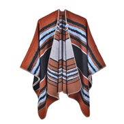 (130x150cm)(orange)retro Autumn and Winter shawl Nepal wind imitate sheep velvet Jacquard warm slit scarf