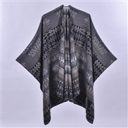 ( Colorrhombus  Black grey )Double surface four slit woman shawl brief fashion imitate sheep velvet more scarf shawl