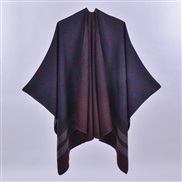 (130x150cm)( Navy blue red )Double surface four slit woman shawl brief fashion imitate sheep velvet more scarf shawl