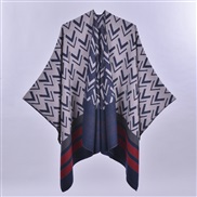 (130x150cm)( Navy blue while )Double surface four slit woman shawl brief fashion imitate sheep velvet more scarf shawl