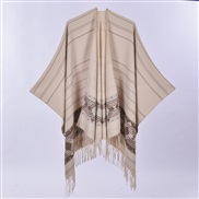 (130x150cm)(rhombus  Beige) scarf shawl brief fashion slit imitate sheep velvet four two woman tassel knitting wind