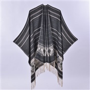 (130x150cm)(rhombus black and white) scarf shawl brief fashion slit imitate sheep velvet four two woman tassel knitting