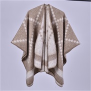 (128x150cm710G)( khaki)lady Autumn and Winter super thick shawl retro imitate sheep velvet warm Coat style