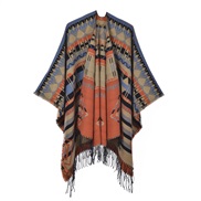 (130x150cm)(rhombus  blue ) ethnic style shawl lady warm wind occidental style