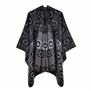 (130x150cm)(C black)Korean style fashion Word slit shawl Autumn and Winter fashion Jacquard imitate sheep velvet warm s