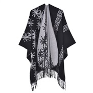 (130x150cm)( black)Autumn and Winter lady shawl Double surface tassel big thick slit fashion warm knitting scarf