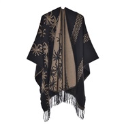 (130x150cm)( black )Autumn and Winter lady shawl Double surface tassel big thick slit fashion warm knitting scarf