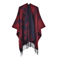 (130x150cm)( Navy blue red )Autumn and Winter lady shawl Double surface tassel big thick slit fashion warm knitting sca