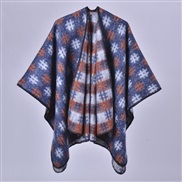 (128x150cm710G)( Navy blue)lady Double surface thick warm scarf shawl imitate sheep velvet wind