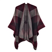 (130x150cm)( black  Red wine) Autumn and Winter woman shawl imitate sheep velvet fashion geometry square slit warm wind