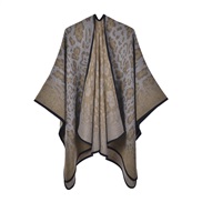 (130x150cm)( leopard print khaki)occidental style classic leopard big shawl Autumn and Winter woman thick warm print sh