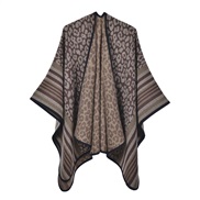 (130x150cm)( stripe leopard print Brown)occidental style classic leopard big shawl Autumn and Winter woman thick warm p