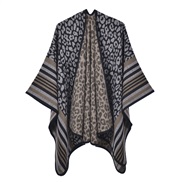 (130x150cm)( stripe leopard print black)occidental style classic leopard big shawl Autumn and Winter woman thick warm p