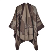 (130x150cm)( Brown)lady shawl occidental style fashion thick imitate sheep velvet slit style