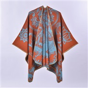 (130x150cm)( orange)scarf shawl new Autumn and Winter lady retro elephant lotus pattern shawl Coat