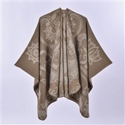 (130x150cm)( khaki)scarf shawl new Autumn and Winter lady retro elephant lotus pattern shawl Coat