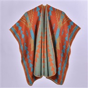 (130x150cm)( orange)thick ethnic style woman shawl Autumn and Winter retro customs warm slit Coat