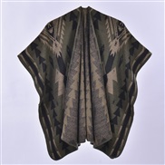 (130x150cm)( green)thick ethnic style woman shawl Autumn and Winter retro customs warm slit Coat