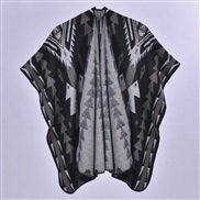 (130x150cm)( Black grey )thick ethnic style woman shawl Autumn and Winter retro customs warm slit Coat