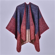 (128x150cm710G)( Navy blue red )Double surface thick lady shawl occidental style classic grid Jacquard imitate sheep ve