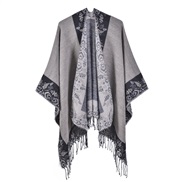 (130x150cm)( frame black and white)slit shawl occidental style Autumn and Winter imitate sheep velvet warm tassel scarf