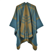 (130*150CM)lady shawl retro             grid imitate sheep velvet slit shawlWsh