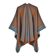 (130*150CM)(rhombus orange)lady shawl retro              grid imitate sheep velvet slit shawlWsh