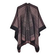 (130*150CM)(rhombus  black  Red wine)lady shawl retro                  grid imitate sheep velvet slit shawlWsh