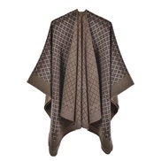 (130*150CM)(rhombus  Brown)lady shawl retro                   grid imitate sheep velvet slit shawlWsh