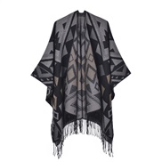 (130x150cm)( Black grey )Bohemia big shawl occidental style fashion thick imitate sheep velvet two scarf