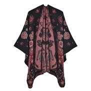 (130x150cm)( black  red ) shawl four lady imitate sheep velvet slit knitting Coat