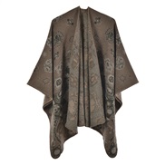 (130x150cm)( khaki) shawl four lady imitate sheep velvet slit knitting Coat