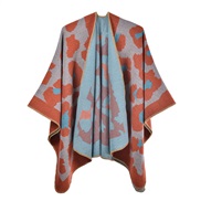 ( leopard printorange)occidental style lady leopard big shawl Autumn and Winter imitate sheep velvet slit scarf wind
