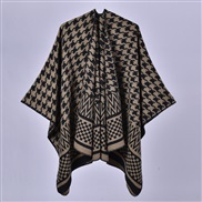 ( houndstooth black )woman Autumn and Winter warm shawl occidental style classic houndstooth knitting scarf shawl slit