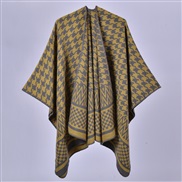 (130x150cm)( houndstooth yellow)woman Autumn and Winter warm shawl occidental style classic houndstooth knitting scarf 