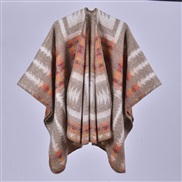 (128x150cm710G)( khaki) new Autumn and Winter thick warm slit shawl retro imitate sheep velvet Double surface shawl
