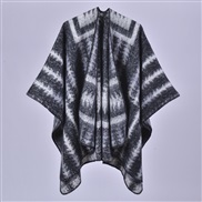(128x150cm710G)(black and white) new Autumn and Winter thick warm slit shawl retro imitate sheep velvet Double surface 
