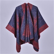 (128x150cm710G)( frame  Navy blue red ) new Autumn and Winter thick warm slit shawl retro imitate sheep velvet Double s