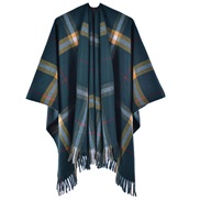(130*150CM)( green)occidental style warm shawl lady spring slit tassel Stripe grid