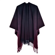 (130*150CM)( Gradual change Navy blue red )occidental style warm shawl lady spring slit tassel Stripe grid