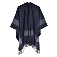 (130*150CM)( frame  black)occidental style warm shawl lady spring slit tassel Stripe grid