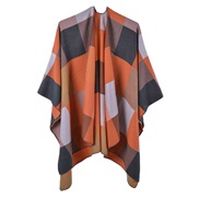 (130*150CM)( gray )occidental style warm shawl lady spring slit tassel Stripe grid