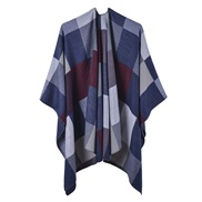 (130*150CM)( Red wine Navy blue)occidental style warm shawl lady spring slit tassel Stripe grid