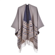 (rhombus  Beige)lady sheep velvet slit shawl warm Bohemia tassel shawl