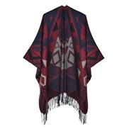 (130*150CM)( Navy blue red )lady sheep velvet slit shawl warm Bohemia tassel shawl