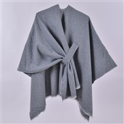 ( gray)lady Autumn and Winter warm brief Double surface pure color slit imitate sheep velvet shawl