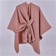 (130x150cm)( Pink)lady Autumn and Winter warm brief Double surface pure color slit imitate sheep velvet shawl