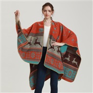 (orange)spring autumn lady imitate sheep velvet slit scarf shawl occidental style fashion thick warm Double surface kni