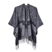 ( leopard print Black grey )lady Winter scarf shawl occidental style fashion leopard tassel head imitate sheep velvet s