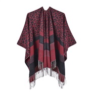 (130*150CM)( leopard print black  red )lady Winter scarf shawl occidental style fashion leopard tassel head imitate she